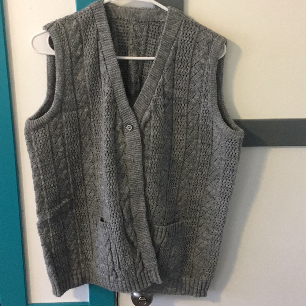 Grey sweater vest